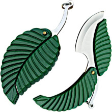 2 Pack Mini Portable Green Leaf Knife Business Gift Creative Key Accessories Folding Pocket Knife