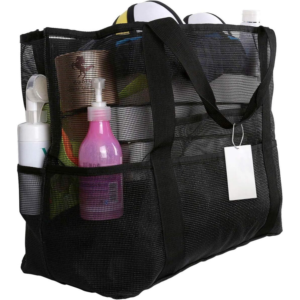 Extra Large Travel Bag Beach Bag Sand Toys Storage Bag Foldable Handbags Mesh Bag Picnic Bags-image-OPC-PFBWSHF-NEW