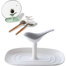 Spoon Rest and Pot Lid Holder, Drip Pad for Multiple Utensils, Pot Lid Stand for Spoons Lids Spatula Tongs