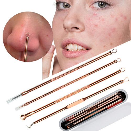 4PCS Blackhead Remover Pimple Comedone Extractor Tool Acne Kit