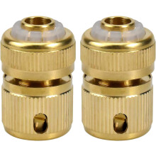 2Pcs Garden Hose Fittings 1/2" Solid Brass Quick Garden Hose Connectors Leak-Free Faucet Appliance