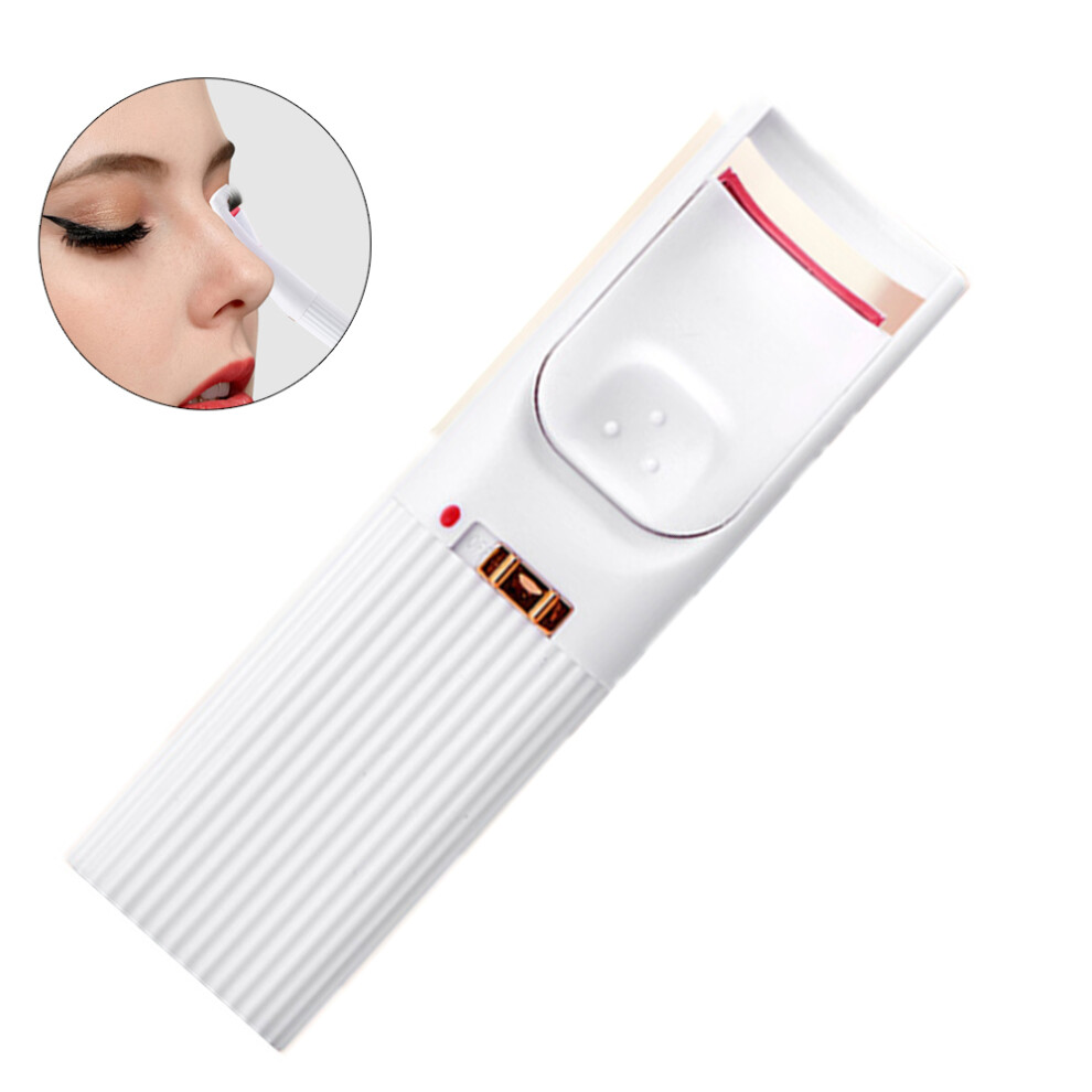 Yohou White/Pink Beauty Heated Eyelash Curler, Electric Lash Curler Safe With Smart Silicone Heating Pads