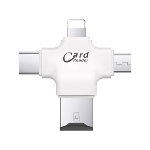 4 in 1 SD Card Reader Adapter External Storage Memory Expansion Helper with Type -C,Micro USB,USB 2.0 1