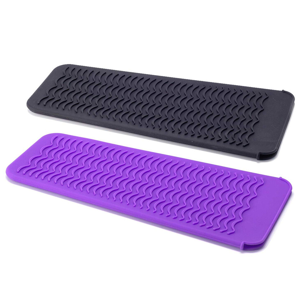 Yohou 2 Pack Heat Resistant Silicone Mat Pouch For Flat Iron, Curling Iron,Hair Straightener,Hair Curling Wands