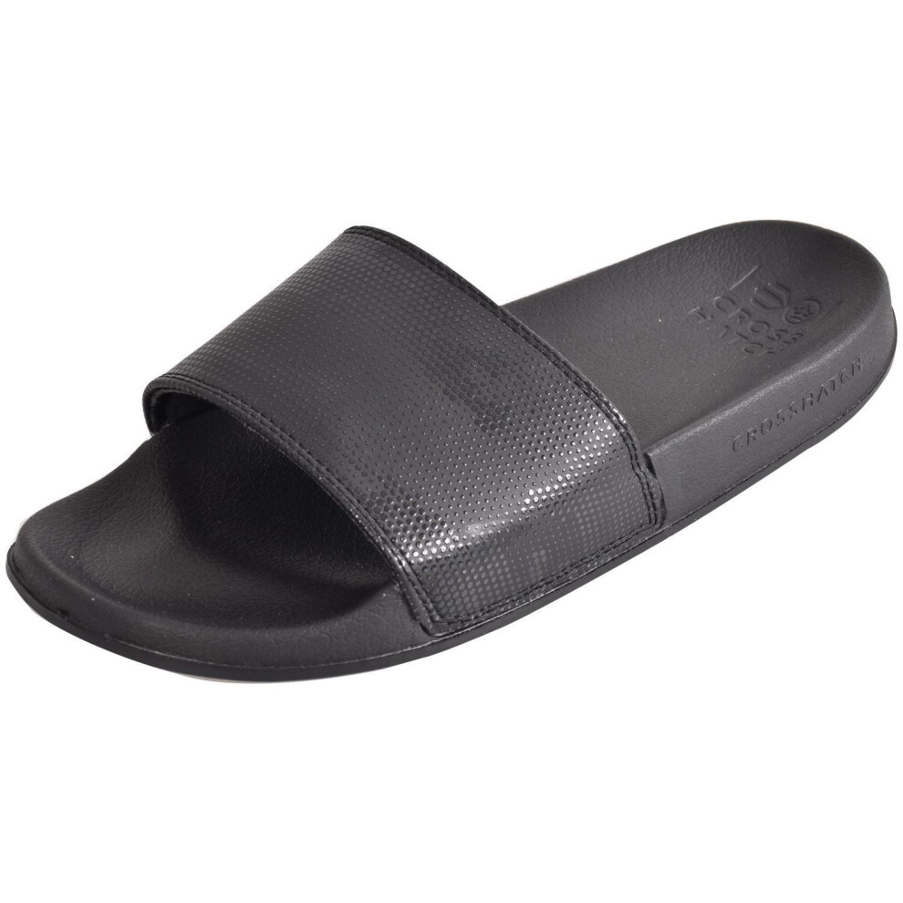 (Navagio-Black, UK 8) Mens Slider Mule Sandal Sport Beach Shower Slipper