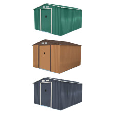 (Grey) Charles Bentley 8ft x 10ft Metal Garden Storage Outdoor Shed Zinc Frame