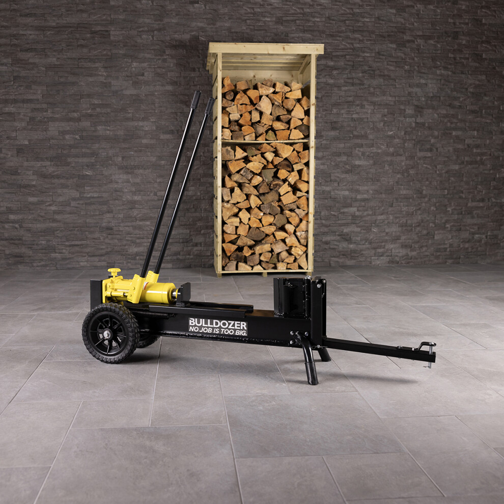 CHARLES BENTLEY BULLDOZER PRO 12 Ton Hydraulic Log Splitter Wood Splitter Firewood Splitter, Log Cutter, No Electricity, Portable with Wheels and Toe
