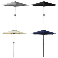 (Beige) Charles Bentley Patio Market Garden Parasol Umbrella Crank Function - Powder Coated Steel Frame - 4 Colours - XL