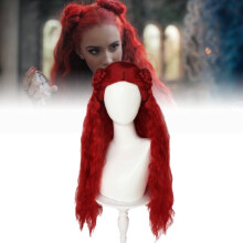 Descendants Der Aufstieg der roten Frauen gewellt Perücke Cosplay Kopfschmuck Show Dekoration