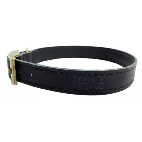 HugglePets (X Small, Black) HugglePets Legacy Leather Dog Collar 2