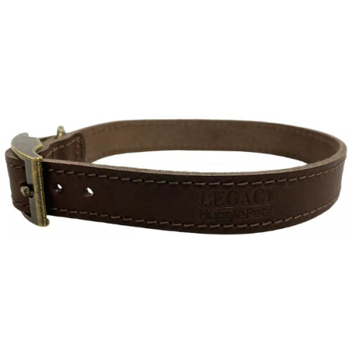 HugglePets (X Small, Chocolate) HugglePets Legacy Leather Dog Collar 2