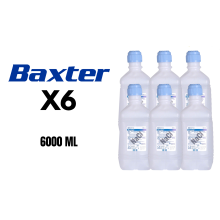 Baxter Sterile NaCl 0.9% Sodium Chrolide (Saline) 1000ml Pack of 6- REF: F7124