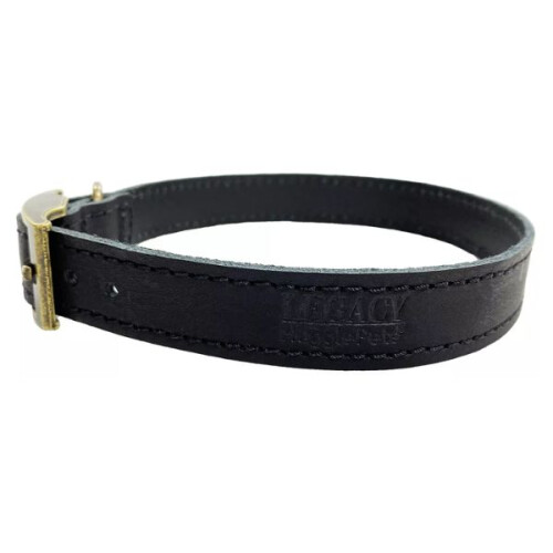HugglePets (Large, Black) HugglePets Legacy Leather Dog Collar 2