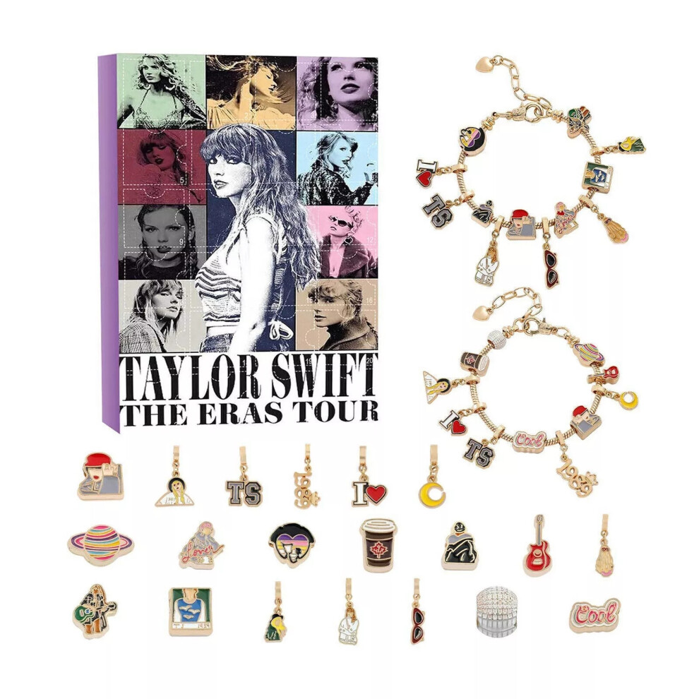 (A) Christmas Taylor Swift Keychain Bracelet Advent Countdown Calendar Xmas Gift HOT