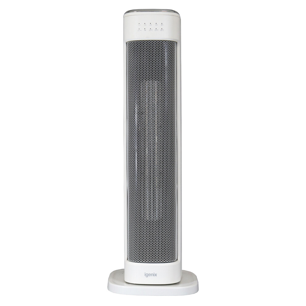 Igenix Oscillating Tower Fan Heater With 3 Heat Modes, Ight020dw White