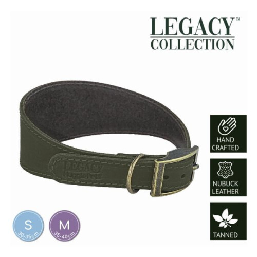 HugglePets (Small, Khaki) HugglePets Leather Hound Dog Collar 2