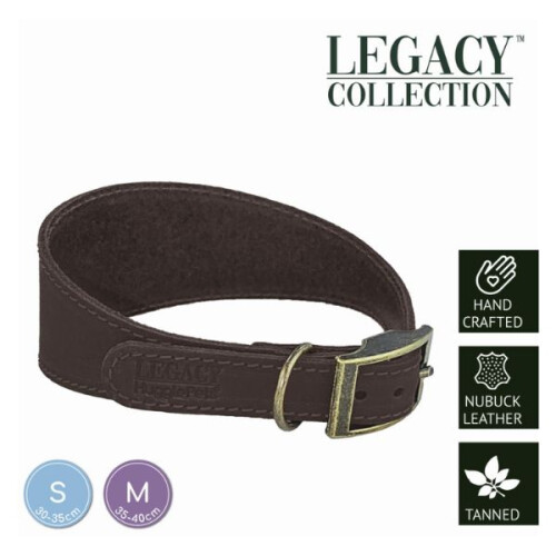 HugglePets (Medium, Chocolate) HugglePets Leather Hound Dog Collar 2