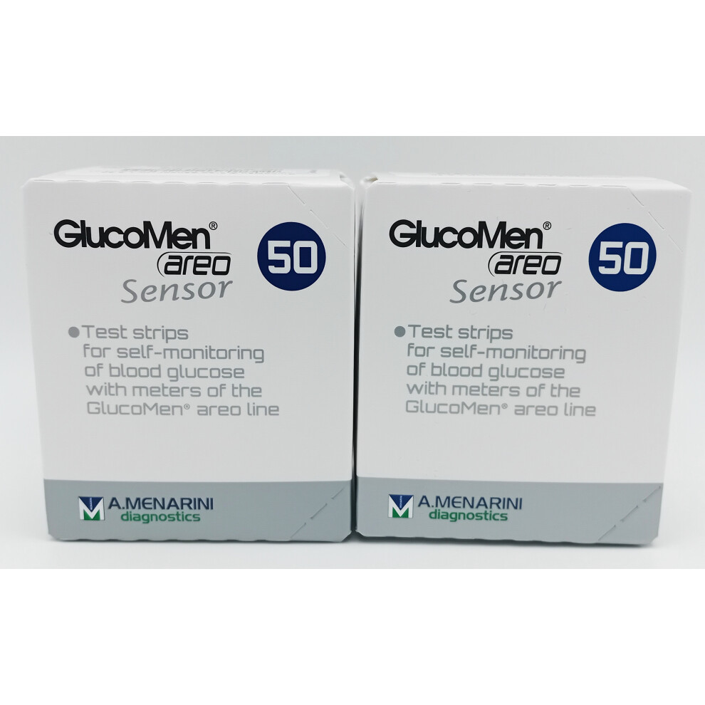 A.menarini Diagnostics New Glucomen Areo Sensor Strips Box (2X50) – 100 Strips – Ref Glu005 – For Glucomen Areo Meters – High Precision