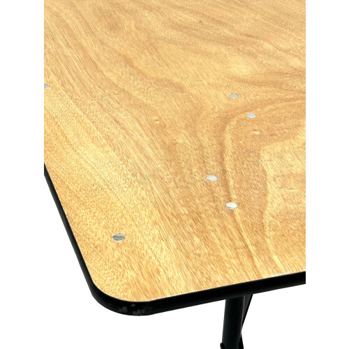 Varnished 6ft Wooden Folding Table with metal folding legs 2