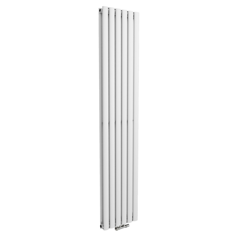 Nes Home 1800 x 360 mm Vertical Designer Radiator White Double Oval Tube