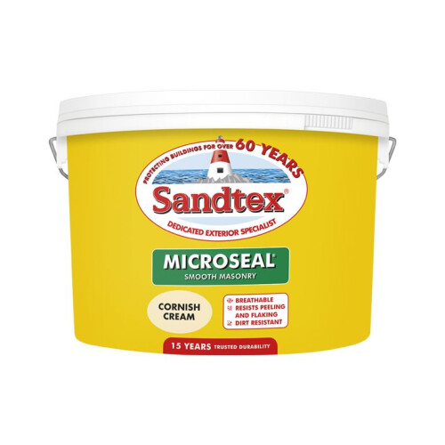 Sandtex Sandtex - Smooth Masonry Paint 10L - Cornish Cream 1