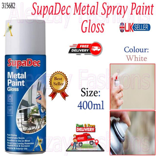 Matt Metal Spray Paint Fast Drying Interior  Exterior Use White 400ml