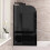 NES Home Curved Bath Screen Matt Black Profile Black With Glass Reversible 1