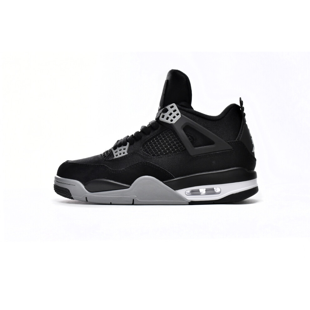 (EUR SIZE 45) Air Jordan 4 Retro Black Canvas Basketball shoes