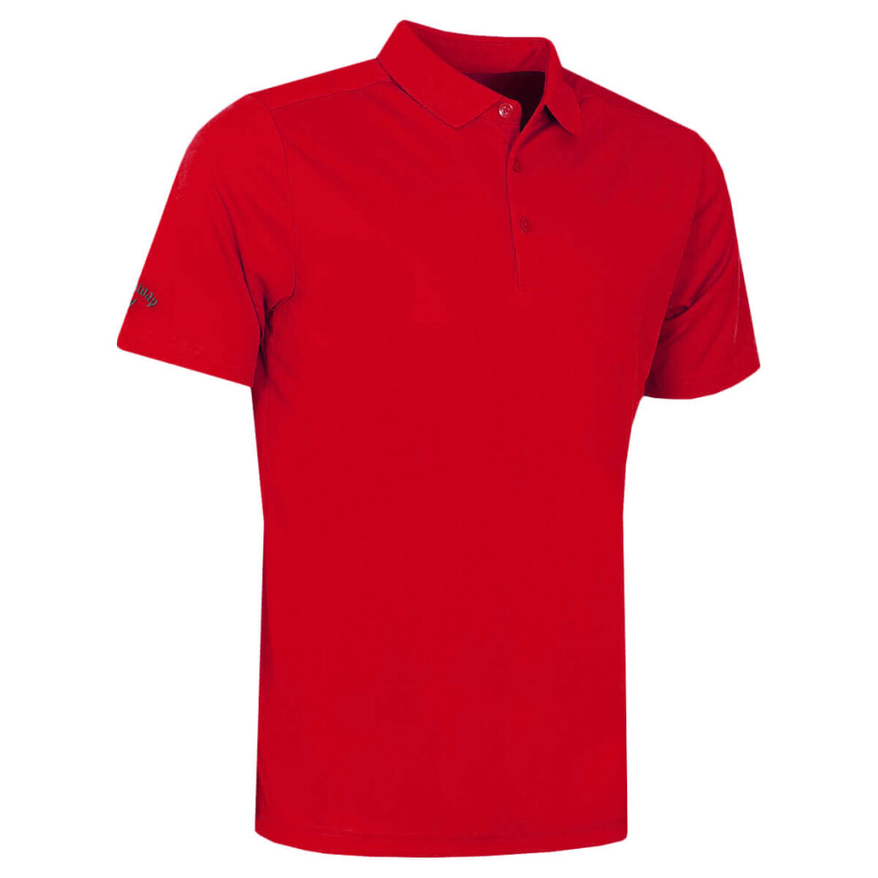 (M, True Red) Callaway Golf Mens 2024 Tournament Opti-Dri Wicking Polo Shirt