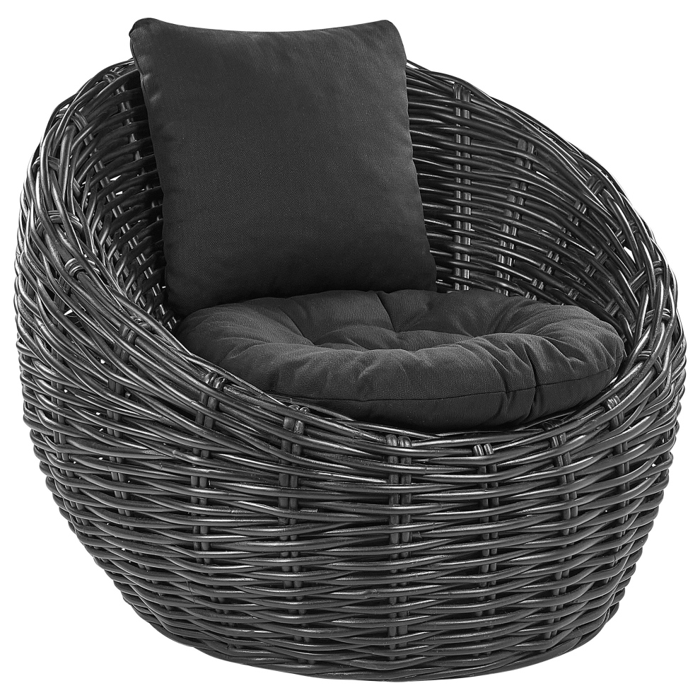 Garden Chair LERICI Rattan Black