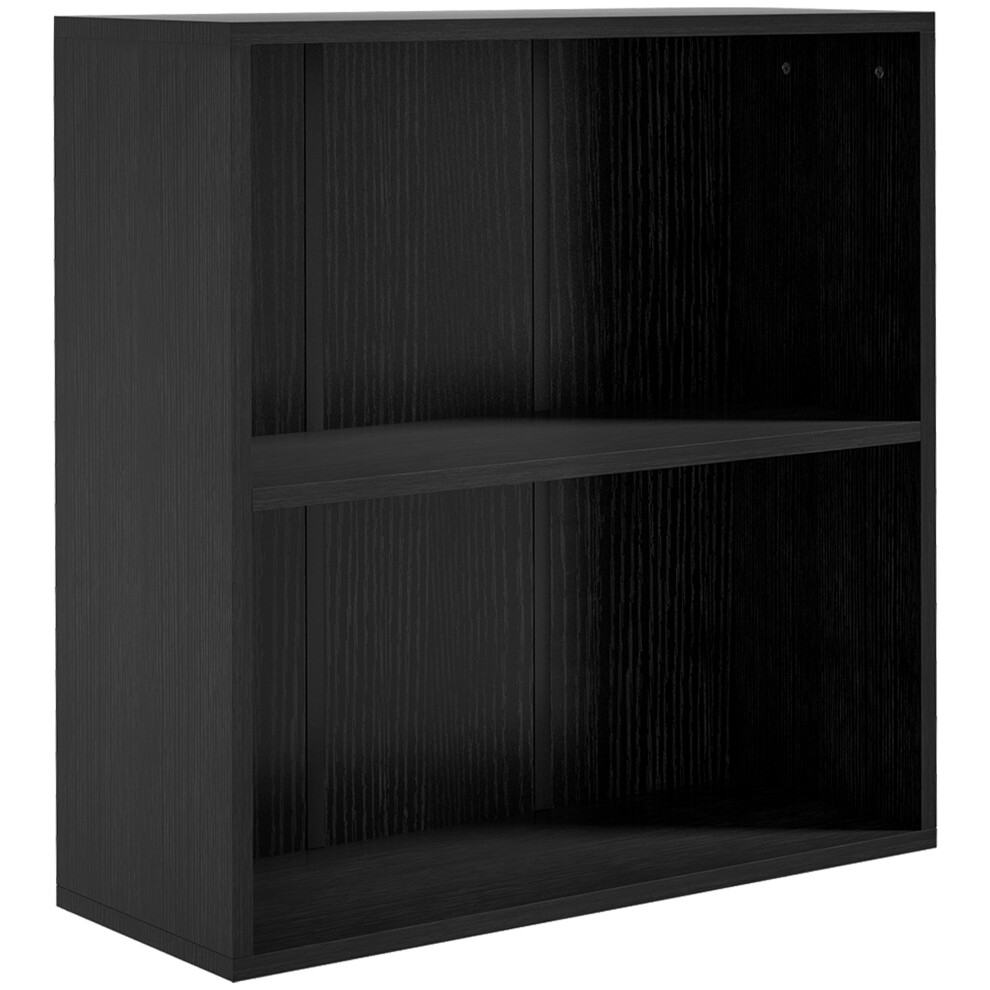 HOMCOM Bookshelf Display Storage Shelf With 2 Compartments For Study Black