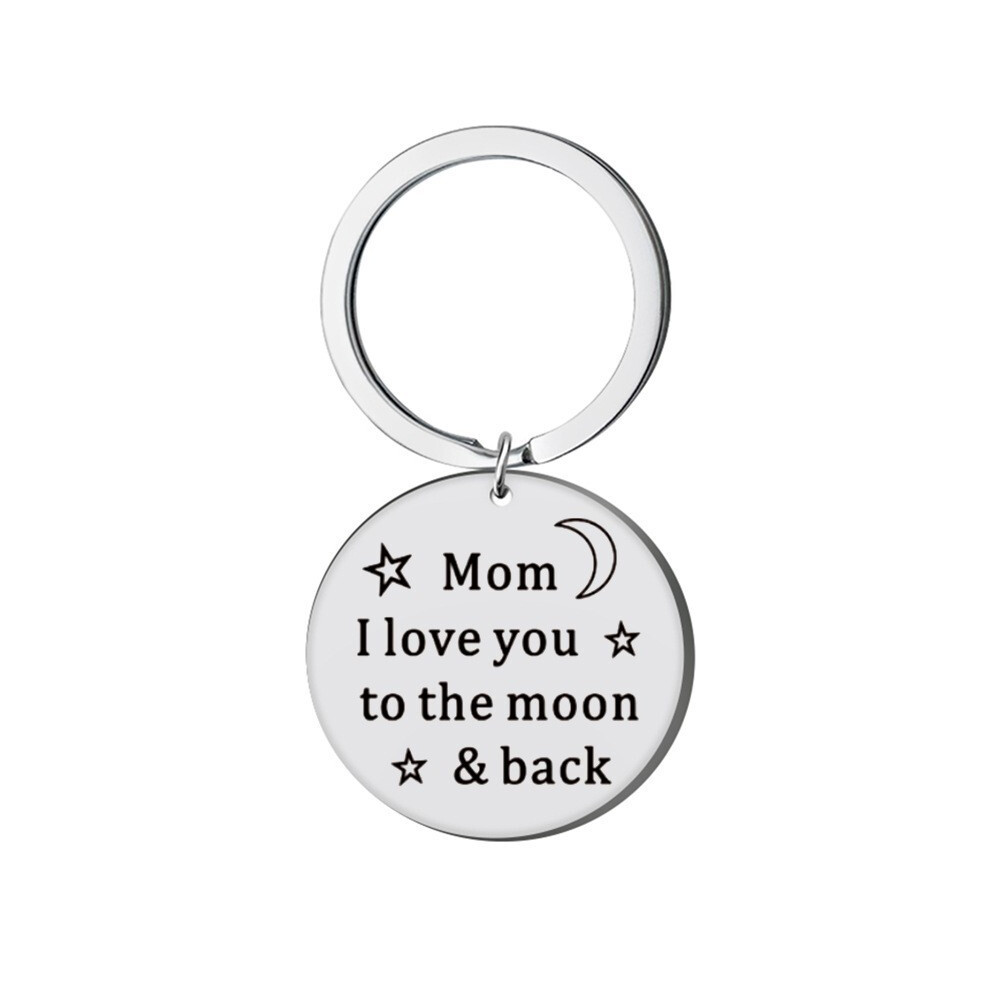 (StyleA) Durable I Love You Dad Mom Stainless Steel Keyring Thoughtful Gift For Family And Friends