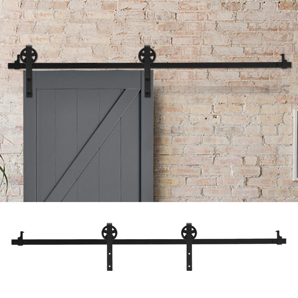 (Big Wheel, 2M) Sliding Barn Door Kit Carbon Steel Internal Door Track Hardware Kit Closet Rail Sliding Kit 747674364815