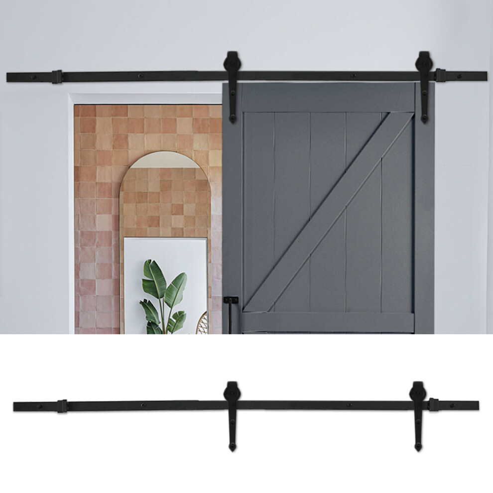 (Arrow, 2m) Sliding Barn Door Kit Carbon Steel Internal Door Track Hardware Kit Closet Rail Sliding Kit