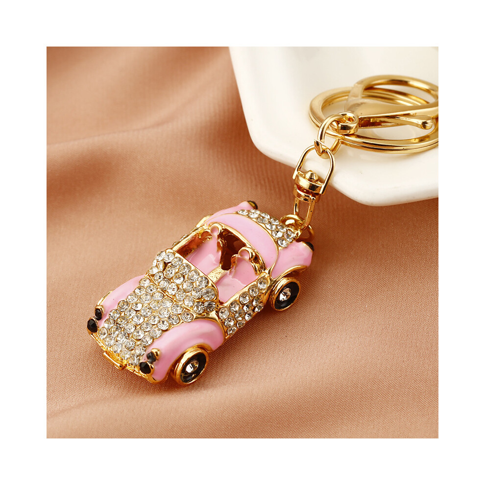 (Pink) New Charming Model Convertible Car Keychain For Women Ideal Gift Accessory For Friends