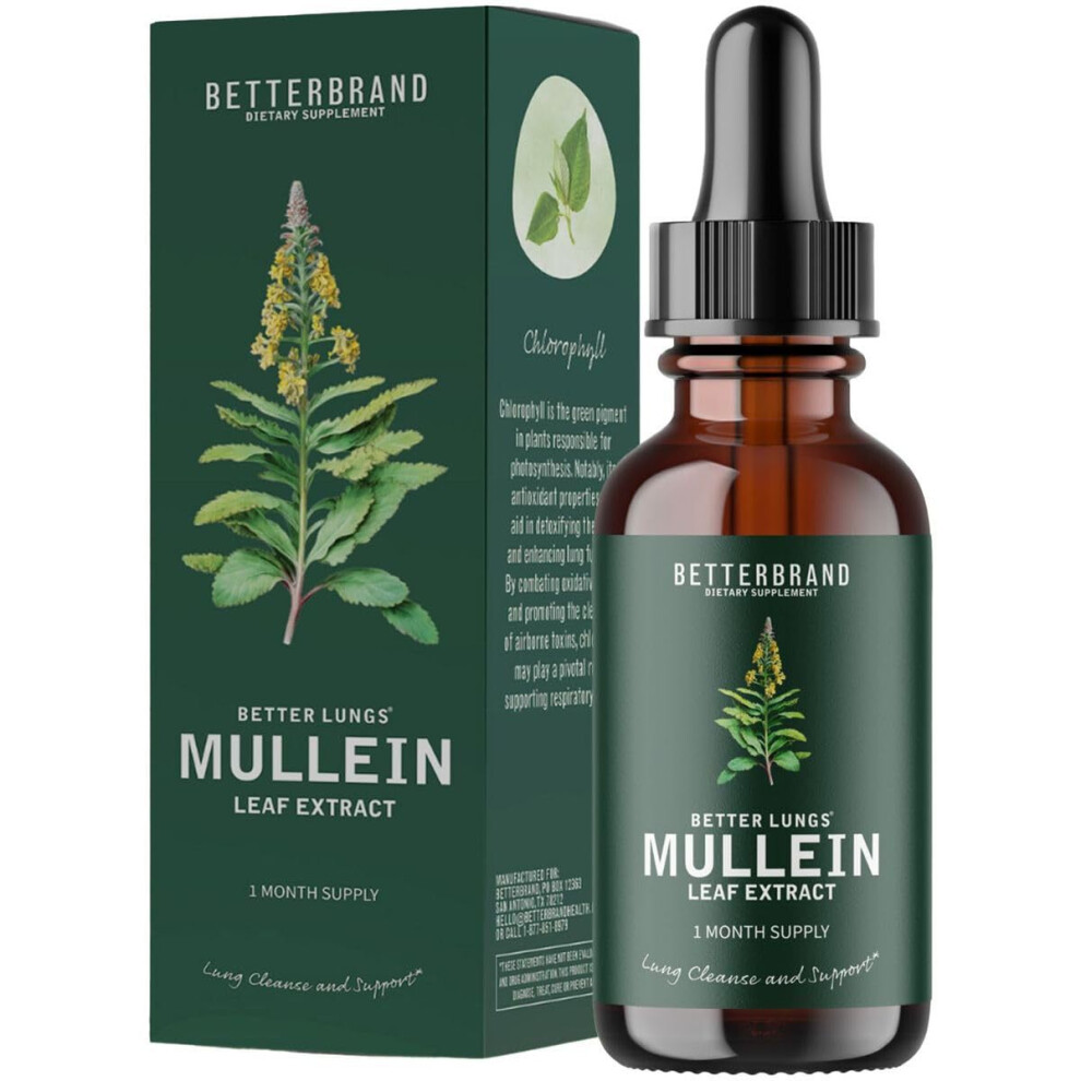 Leaf Extract for Lungs, Mullein Drops for Lungs, Natural Mullein Leaf Drops for Smokers,Cleanse & Respiratory Function for Lungs