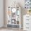 Costway Open-Back Bookshelf Wood Standing Bookcase 12 Compartments W/ Drawers 7