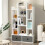 Costway Open-Back Bookshelf Wood Standing Bookcase 12 Compartments W/ Drawers 8