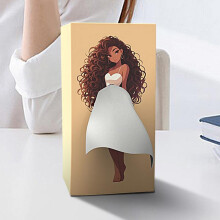 (WHITE) Lady Skirt Tissue Box Cover Creative Tissue Box Cover Flying Skirt Girl Bathroom Decorative Facial Paper Box For Restaurant