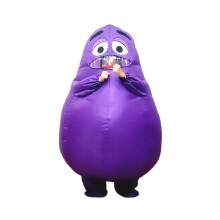 (Height 100-155cm) Grimace Costume for Kids Adult Grimaces Birthday Gameboy Halloween Cosplay Mascot