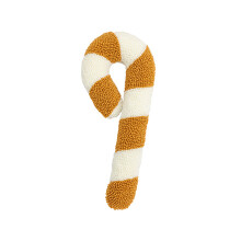 (Gold, 20x50cm) Christmas Decorative Cute Plush Pillows, Christmas Candy Cane Shaped Pillow for Bed Sofa Chair, Soft Aesthetic Embroidered Cushion Home Decor