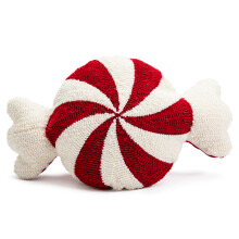 (Red, 30x50cm) Christmas Decorative Cute Plush Pillows, Christmas Candy Cane Shaped Pillow for Bed Sofa Chair, Soft Aesthetic Embroidered Cushion Home Decor