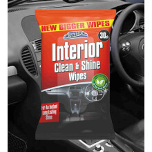 Car Interior Wipes Large Dashboard Cleaning Wipes Clean and Shine 30pk