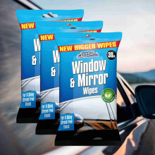 3x Car Window and Mirror Glass Cleaning Wipes Streak Free Clean 30pk