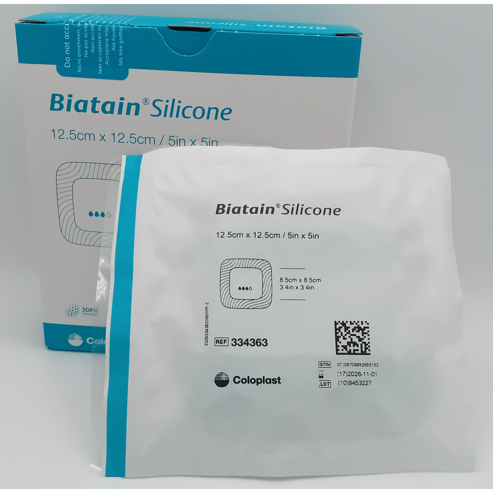 Coloplast Biatain Silicone 12.5Cm X 12.5Cm Box Of 10 - Ref: 334363