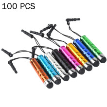 100 PCS 2-in-1 Earphone Dust Plug & Stylus Pen for Phones/Tablets, 4.5x0.8cm, Random Colors
