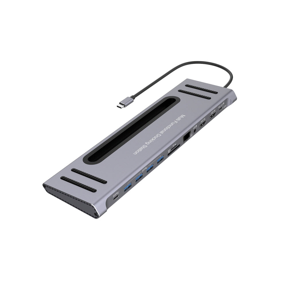 12-In-1 Usb-C Hub: Hdmi, Usb 3.0, Sd/Tf, Rj45, Audio, Pd Charging 8053626633482