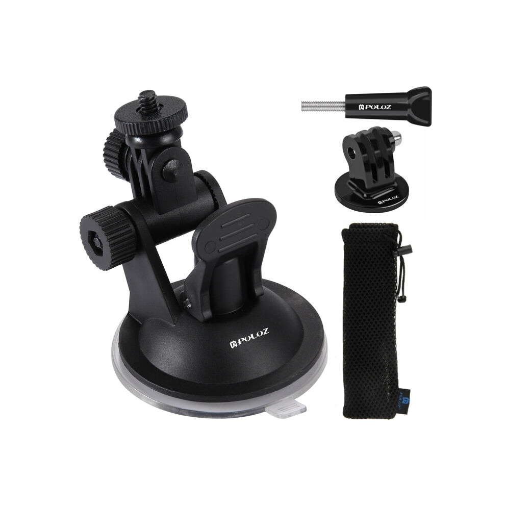 PULUZ Car Suction Cup Mount with Tripod Adapter & Storage Bag for GoPro & Action Cameras