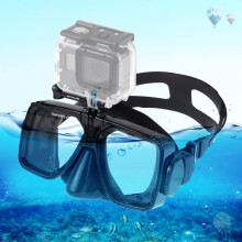 PULUZ Diving Mask with GoPro Mount for Hero12/11/10/9, Insta360, DJI Osmo (Black)