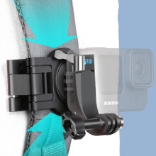 RUIGPRO 360 Rotating Quick Release Shoulder Backpack Mount for GoPro Hero12/11/10/9/8/7/6/5, Insta360 Ace, DJI Osmo Action 4 (Black)
